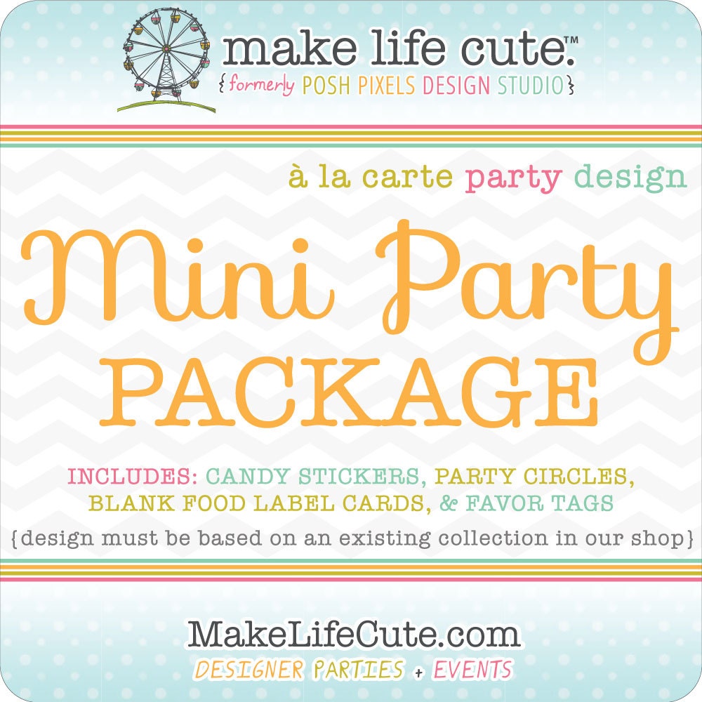 MINI PARTY - Printable Party Pack - Birthdays, Showers, Baptisms, Parties, Gifts, ect - À la Carte Design by Make Life Cute Il_570xn