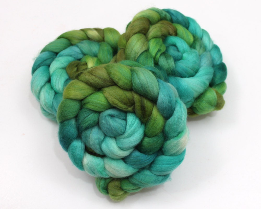 Camel/ Merino Wool/ Cultivated Silk Roving (40/40/20) - Handpainted Spinning Fiber