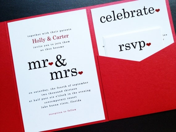 Wedding Invitation - Mr and Mrs Signature Pocketfold Wedding Invitation Suite