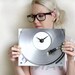 Silver Vinyl Record Player Wall Clock