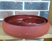 Clay Pottery Chip n Dip Tray 80s