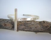 Silver Cuff Bracelet with Pomegranate Sapphires