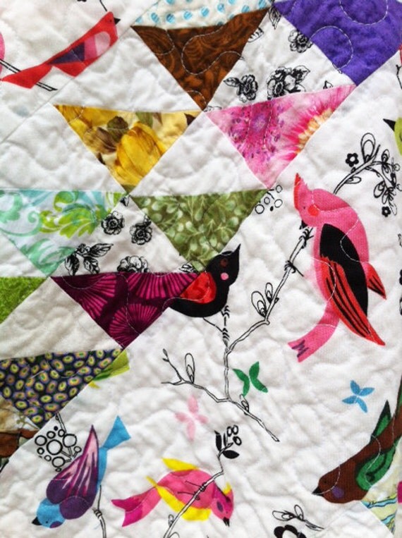 Baby Quilt- Baby Gift- Shower Gift- Bird Quilt- Birds