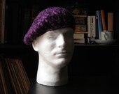 purple crochet beret - now 25% off