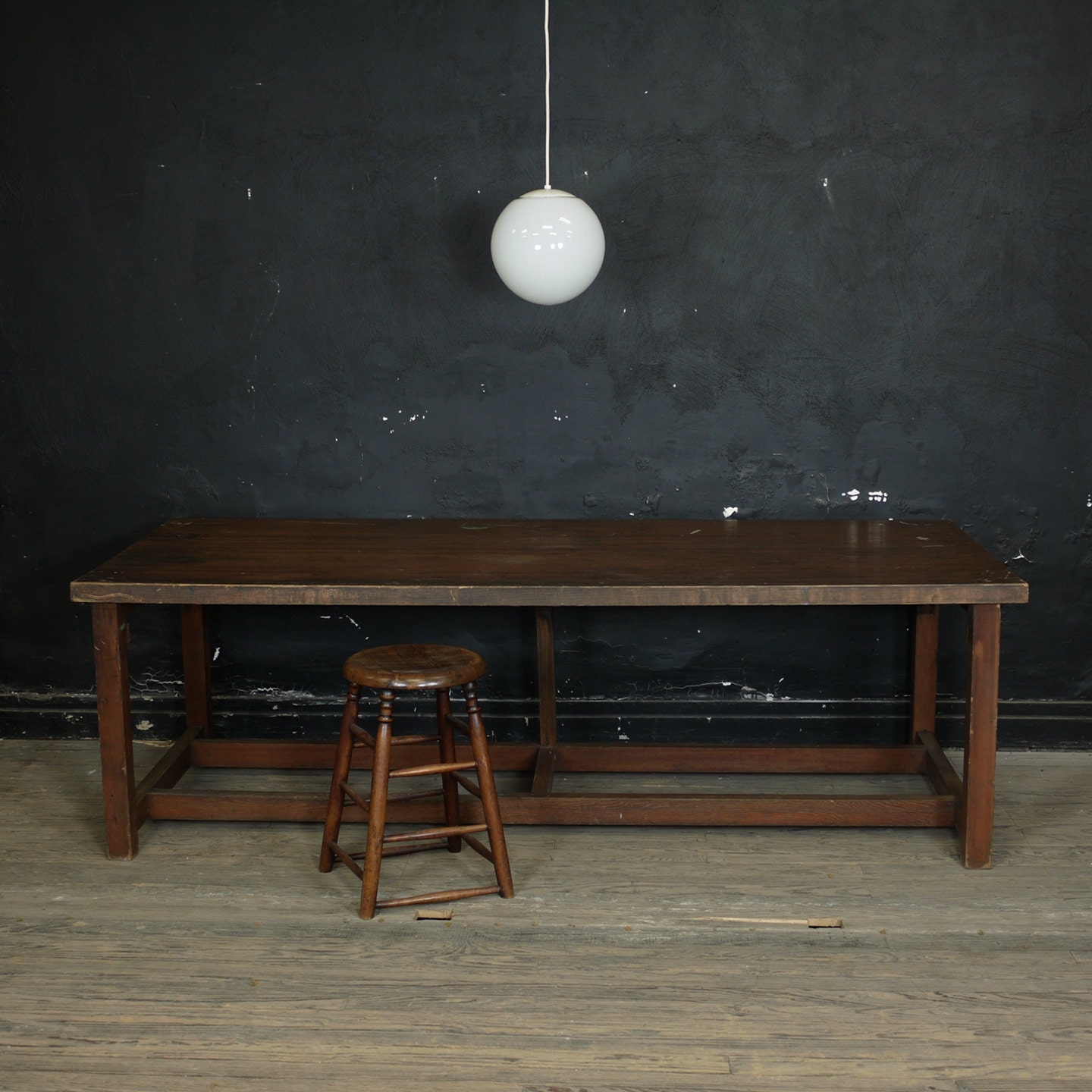 Vintage Refectory Table, Wooden Farmhouse Dining Table