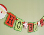 Santa HO HO HO Banner / Garland, Christmas, party, decoration, paper swag bunting