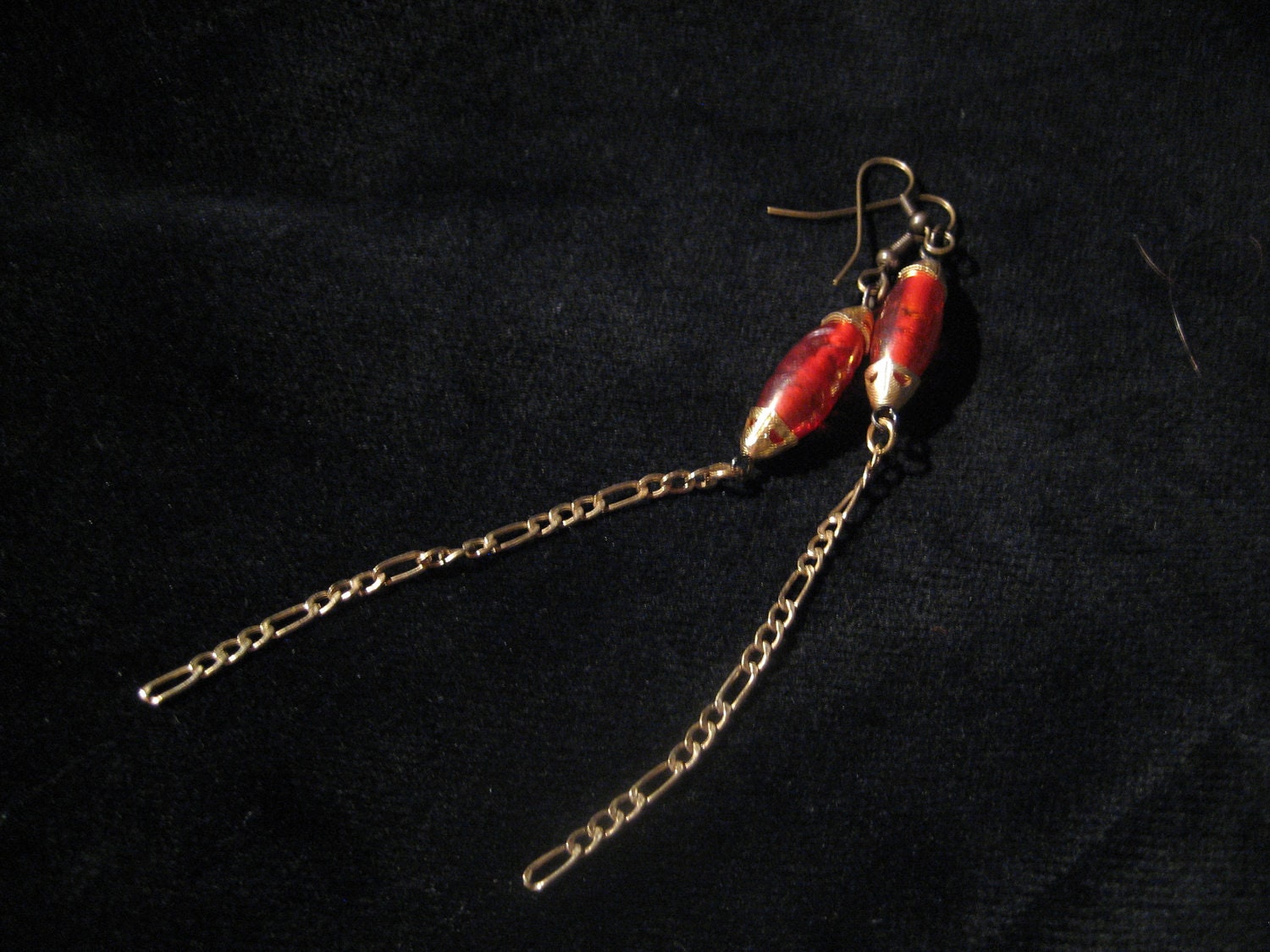 Vintage Peach Glass Earrings