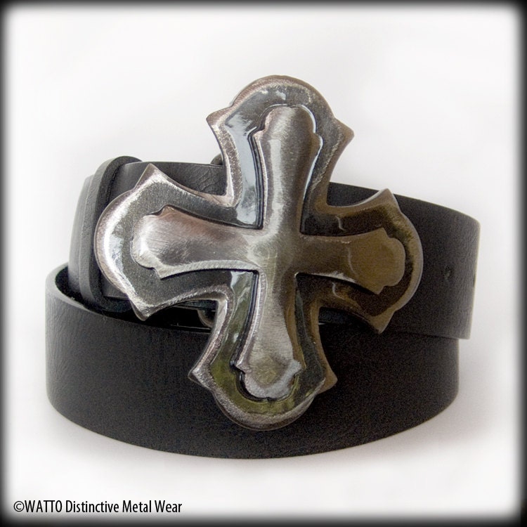 Gothic Cross Metal Belt Buckle by WATTO Distinctive by