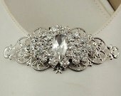 Set of 2(1 pair) Shoe Clips Rhinestone Crystal Clear Shoe Clips, Filigree,  for Weddings, Vintage Bridal Sparkly Shoe Clips Victorian