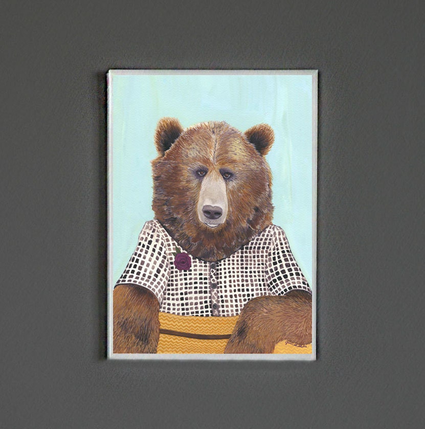5x7 - Art Print - Grizzly Bear - Signed by Artist