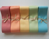 Chevron Twill Herringbone Ribbon - Five Bright Colors - 1.5 Inch Width - Packaging and Gift Ribbon 25 Yards Total