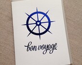 Royal Blue Foil Printed Bon Voyage Card