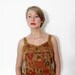 Vintage tank / earth tones patchwork elephant top / size M