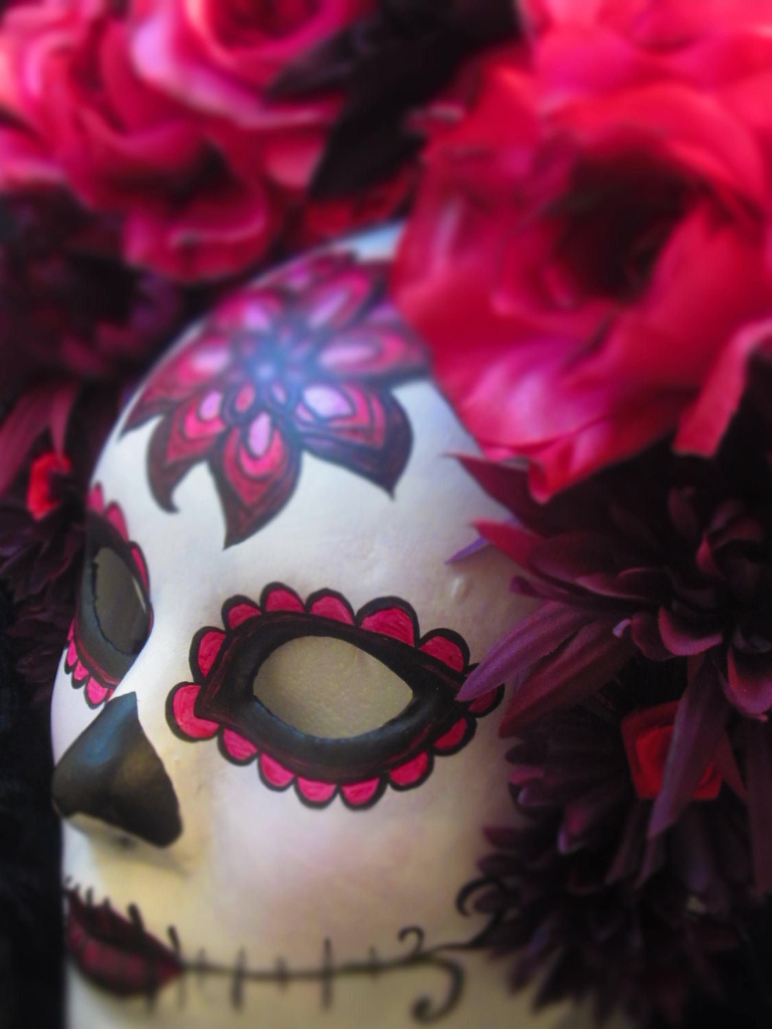Ready to Ship- Sangria Mask for Day of the Dead/Halloween/Dia de los Muertos/Cosplay