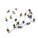 Colorful MOP Necklace Mother of Pearl Antique Silver Long Beaded Wire Wrapped