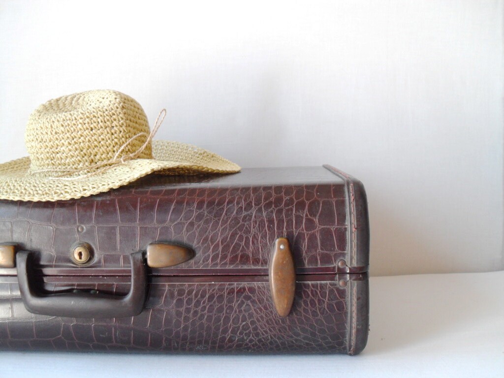 Vintage Samsonite Suitcase Alligator Style