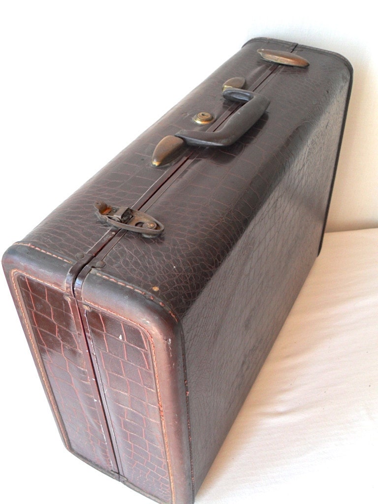 Vintage Samsonite Suitcase Alligator Style