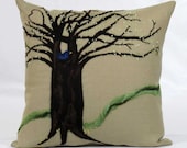 Handmade Tree Pillow: Spring Tree Needle Felt