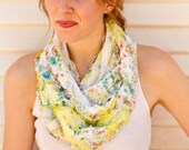 Infinity Ruffle Scarf Floral Yellow