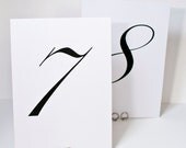 Simple Chic Table Number Cards for Weddings or Special Occasions