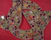 JOY - Large Mosaic Letters With Spanish Mediterranean Personality OOAK