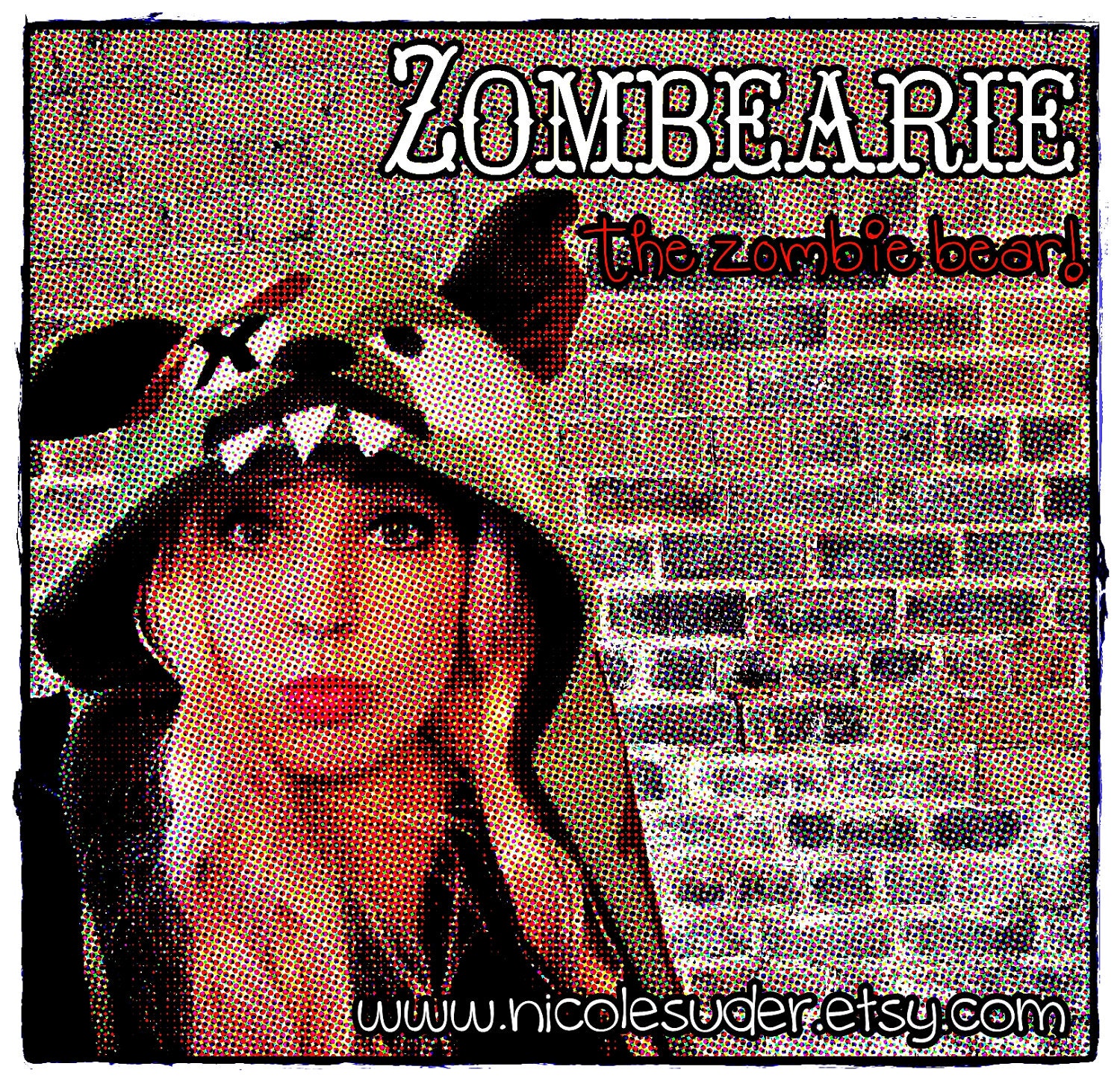Zombearie the Bear Animal Beanie Hat with Pocket Paws made in Cozy Fleece. Custom Orders Welcome
