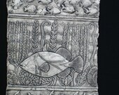 Hawaiian Fish  - Ceramic Pottery Porcelain Sculpture Tile