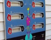 Vintage Pinball Shuffleboard Plexi Glass Sign by Midway Premier Shuffle Alley