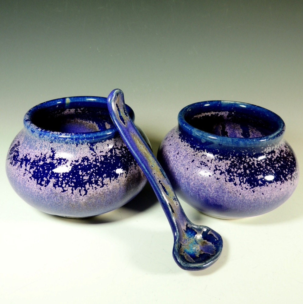 Salt and Pepper Condiment Bowls with by CarolBroadleyPottery