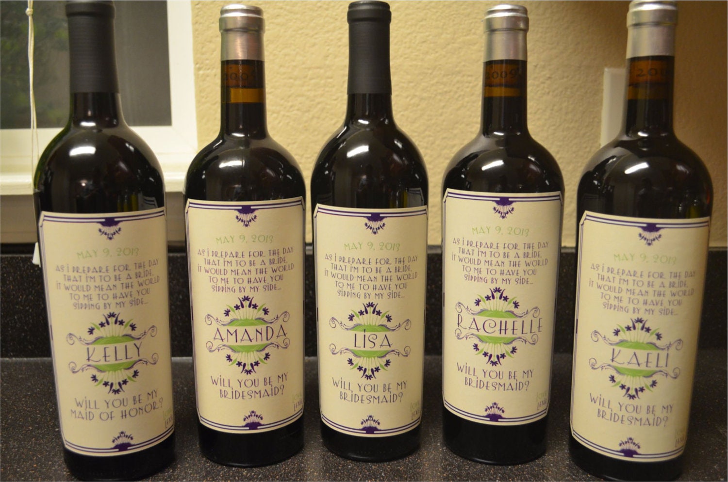 Private Listing for idolibbyco9 Wedding Wine Labels Wedding Party Art Deco
