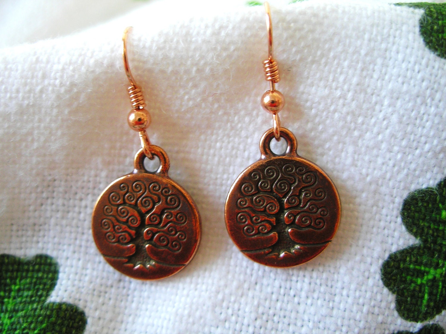 CELTIC  TREE of LIFE Copper Dangle Earrings