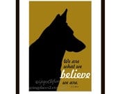German Shepherd Art Wall Decor Inspirational C.S. Lewis Quote  5 x 7 Matted