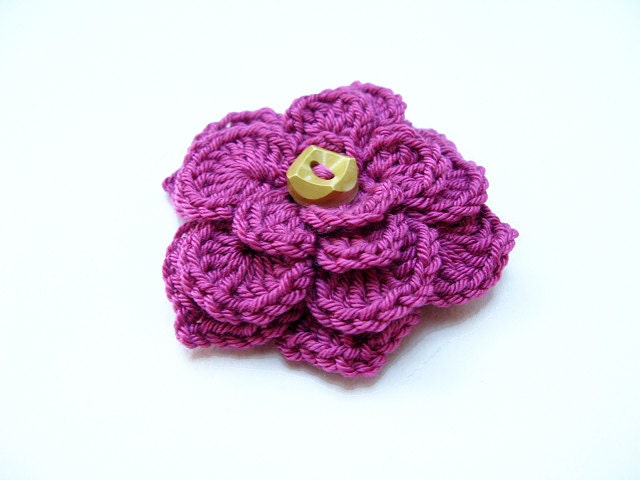 PDF Tutorial Crochet Pattern - Flower Brooch