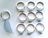 Snag Free ring stitch markers/knitting/O-rings - COTTON LEAF