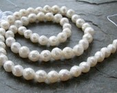 Designer White Faceted Freshwater Pearls, 16inches, 7mm (1el4)