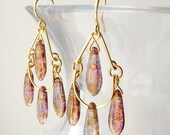 Gold Topaz Luster Chandelier Earrings