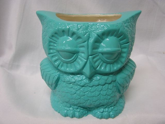 Small Tootsie Pop Owl Mini Vase Turquoise