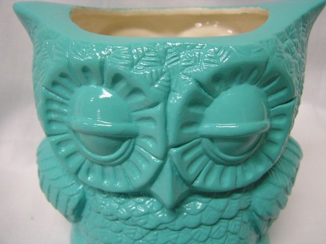 Small Tootsie Pop Owl Mini Vase Turquoise