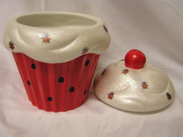 Silky Ladybug Cupcake Jar