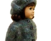 American Girl Doll Hat Sweater Green Blue