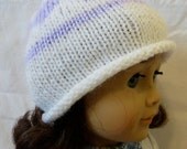American Girl Doll Hat Hearts Lavender White