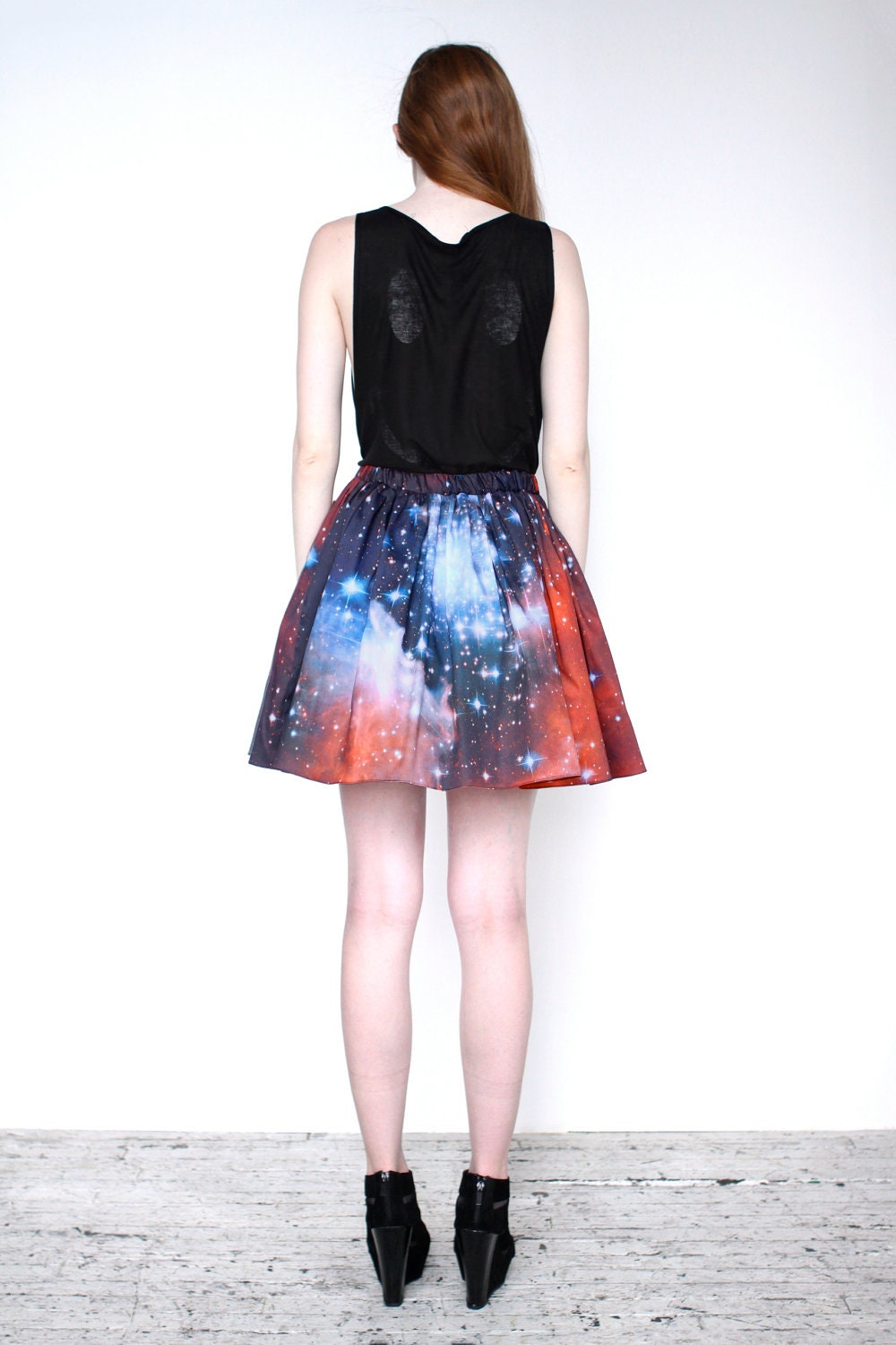Crimson Galaxy Skirt, Organic Cotton