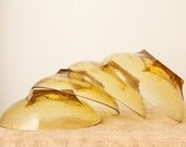 Vintage Colony Square Amber Serving Bowl Set by Hazel Atlas, Set of 4, Mid Century Modern