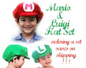 Mario and Luigi Hat Set