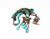 Turquoise And Copper Butterfly Necklace