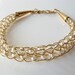Gold wire crochet bracelet pearls bridal on Etsy