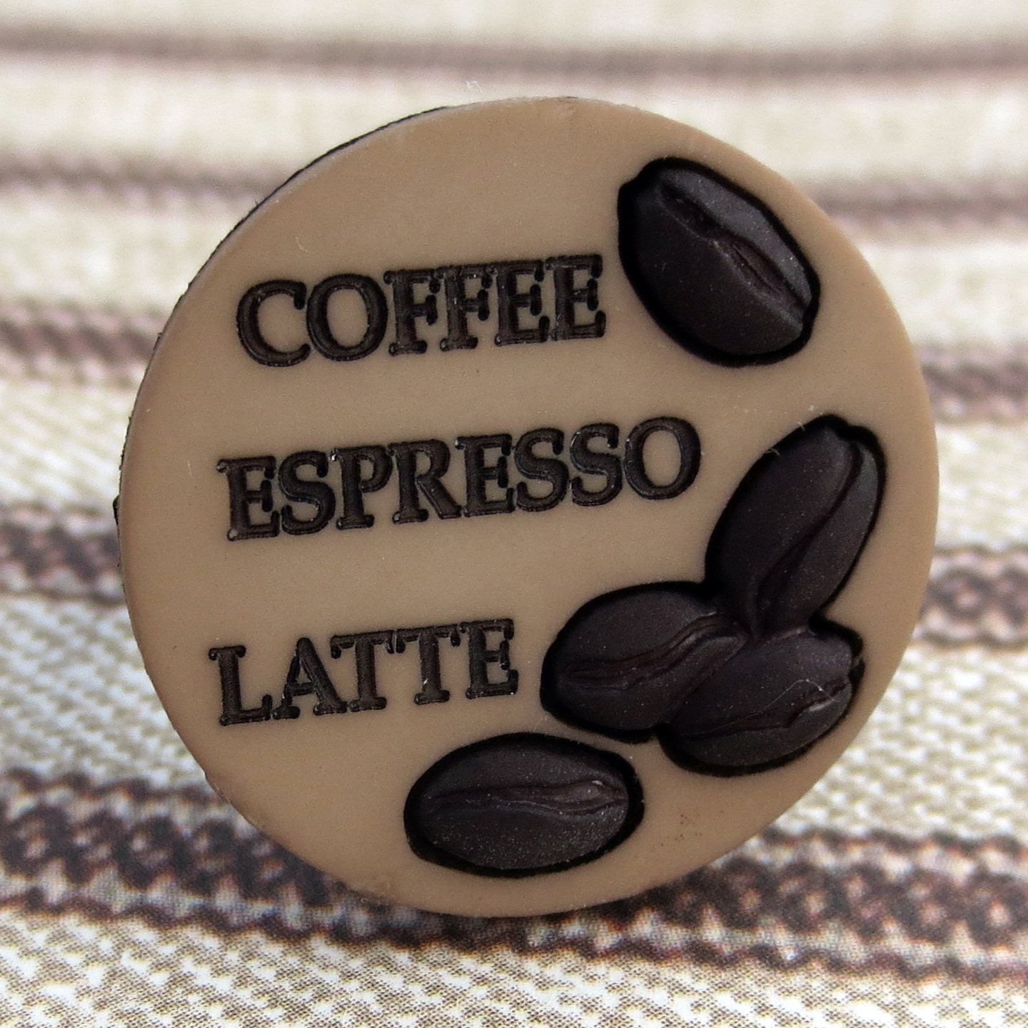I love Coffee Ring Espresso Latte Adjustable Jewelry Brown Coffee Beans Cafe Caffiene Fiend Addict Cream Brown Tan Free Shipping