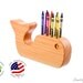 Crayon Holder - Natural & Organic Wooden Whale 8ct Crayon Holder