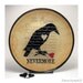 The Raven decoupage glass plate, macabre home decor, gothic Poe, broken heart, nevermore, Halloween