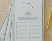 SALE zodiac letterpress birthday calendar